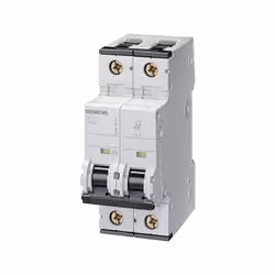 Disjoncteur bipolaire Siemens 400V 6kA Disjoncteur magnéto-thermique 400V 6kA, bipolaire Courbe en C T-70mm Disjoncteur adapt ...