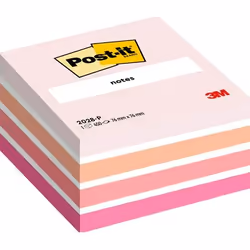 Post-It 2028-P, Carré, Orange, Rose, Blanc, Papier, 76 mm, 76 mm, 450 feuilles