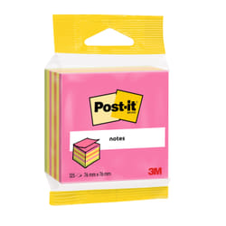 Post-It 7100172389 Carré Multicolore, Rose 325 feuilles Auto-adhésif