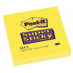 Post-It 654-S Carré Jaune 90 feuilles Auto-adhésif