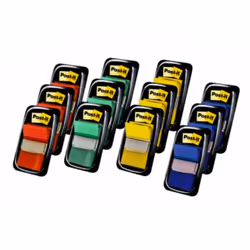 Post-It 680-P10+2, Onglet avec index vierge, Polystyrol, Bleu, Vert, Rouge, Jaune, Paysage/portrait, Paquet