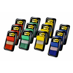 Post-It 680-P10+2 Onglet avec index vierge Polystyrol Bleu, Vert, Rouge, Jaune