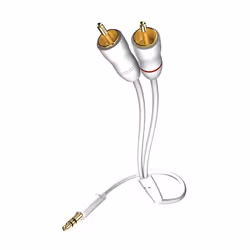 Inakustik 003100015, 3,5mm, 2 x RCA, 1,5 m, Blanc