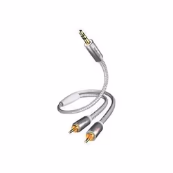 Câble prise jack mâle 35 mm/2 prises RCA mâles - Blanc - 3 m - INAKUSTIK - PREMIUM II