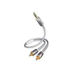 Câble prise jack mâle 35 mm/2 prises RCA mâles - Blanc - 3 m - INAKUSTIK - PREMIUM II
