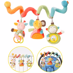Fehn Activity Spiral Safari, Garçon/Fille, jouets de dentition intégrés, Sonore, Multicolore