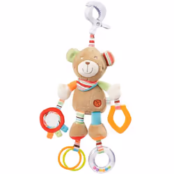 Fehn Activity Teddy, Garçon/Fille, jouets de dentition intégrés, Sonore, Multicolore