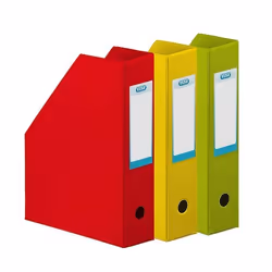 Porte-revues - ELBA - Tonic - Lot de 3 - PVC - Rouge/Vert/Jaune - Dos 7 cm