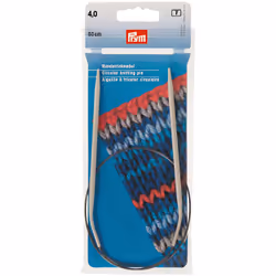 Prym 211262, Aiguille pour tricot circulaire, Gris, Aluminium, 600 mm, 4 mm, Sac en polyéthylène