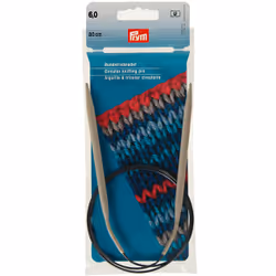 Prym 211309, Aiguille pour tricot circulaire, Gris, Aluminium, 800 mm, 6 mm, Sac en polyéthylène