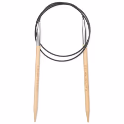 Prym 222509, Aiguille pour tricot circulaire, Noir, Naturel, Argent, Bambou, Métal, Plastique, 800 mm, 5,5 mm, 1 pièce(s)