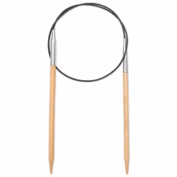 Prym 222518, Aiguille pour tricot circulaire, Noir, Naturel, Argent, Bambou, Métal, Plastique, 600 mm, 5 mm, 1 pièce(s)