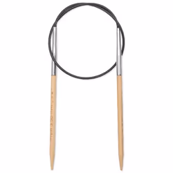 Prym 222525, Aiguille pour tricot circulaire, Noir, Naturel, Argent, Bambou, Métal, Plastique, 400 mm, 3,5 mm, 1 pièce(s)
