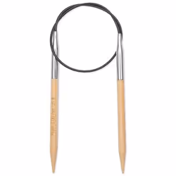 Prym 222528, Aiguille pour tricot circulaire, Noir, Naturel, Argent, Bambou, Métal, Plastique, 400 mm, 5 mm, 1 pièce(s)