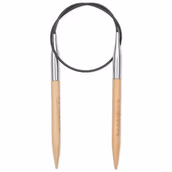 Prym 222530, Aiguille pour tricot circulaire, Noir, Naturel, Argent, Bambou, Métal, Plastique, 400 mm, 6 mm, 1 pièce(s)