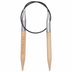 Prym 222531, Aiguille pour tricot circulaire, Noir, Naturel, Argent, Bambou, Métal, Plastique, 400 mm, 7 mm, 1 pièce(s)
