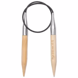 Prym 222533, Aiguille pour tricot circulaire, Noir, Naturel, Argent, Bambou, Métal, Plastique, 400 mm, 9 mm, 1 pièce(s)