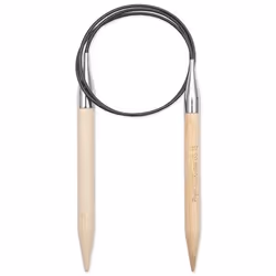 Prym 222540, Aiguille pour tricot circulaire, Noir, Naturel, Argent, Bambou, Métal, Plastique, 800 mm, 1 cm, 1 pièce(s)