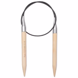 Prym 222554, Aiguille pour tricot circulaire, Noir, Naturel, Argent, Bambou, Métal, Plastique, 600 mm, 1 cm, 1 pièce(s)