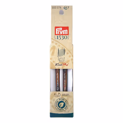Prym 223374, Aiguille pour tricot circulaire, Multicolore, Métal, Bois, 87 mm, 5 mm, 2 pièce(s)