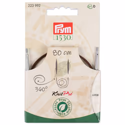 Prym 223992 aiguille à tricoter Aiguille pour tricot circulaire Marron, Acier