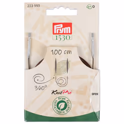 Prym 223993 aiguille à tricoter Aiguille pour tricot circulaire Marron, Acier