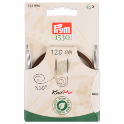 Prym 223994 aiguille à tricoter Aiguille pour tricot circulaire Marron, Acier