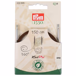 Prym 223995 aiguille à tricoter Aiguille pour tricot circulaire Marron, Acier