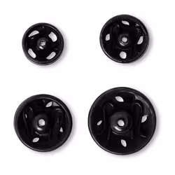 Prym Boutons pression à coudre, 6-11mm, noir, Bouton pression à coudre, Laiton, Noir, 1,1 cm, 20 pièce(s)