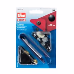 Prym Bouton pression sans couture Anorak, 15mm, noir