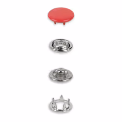 Prym Jersey, Bouton pression à rivet, Laiton, Rouge, Rond, Oeko-Tex, 1,2 cm