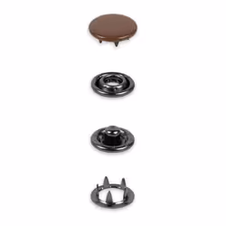 Prym Jersey, Bouton pression à rivet, Laiton, Marron foncé, Rond, Oeko-Tex, 1,2 cm