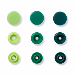 Prym 393001, Bouton pression à rivet, Plastique, Polyoxyméthyléne (POM), Vert, Mat, Rond, 1,24 cm