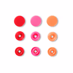 Prym 393002, Bouton pression à rivet, Plastique, Polyoxyméthyléne (POM), Rouge, Mat, Rond, 1,24 cm
