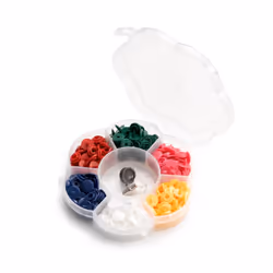 Prym 393950, Bouton pression à rivet, Polyoxyméthyléne (POM), Bleu, Vert foncé, Rose, Rouge, Blanc, Jaune, Mat, Rond, 9 mm