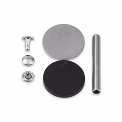 Prym 403170, Rivet tubulaire, Laiton, Argent, 7,5 mm, 4 mm, Boîte avec crochet