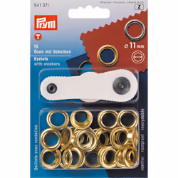 Prym Œillets et rondelles, 11,0mm, doré