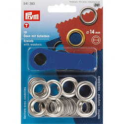 Prym Œillets et rondelles, 14,0mm, argenté