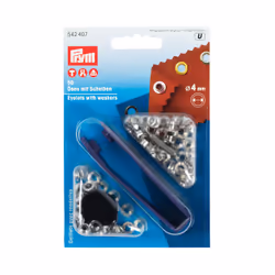 Prym Œillets et rondelles, 4,0mm, argenté