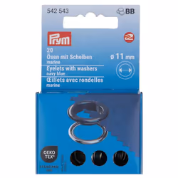 Prym 542543, Fermeture à oeillet, Laiton, Argent, 1,1 cm, 20 pièce(s), Boîte