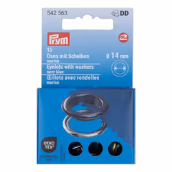 Prym 542563, Fermeture à oeillet, Laiton, Argent, 1,4 cm, 20 pièce(s), Boîte