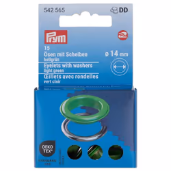 Prym 542565, Fermeture à oeillet, Laiton, Argent, 1,4 cm, 20 pièce(s), Boîte
