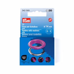 Prym 542569, Fermeture à oeillet, Laiton, Argent, 1,4 cm, 20 pièce(s), Boîte