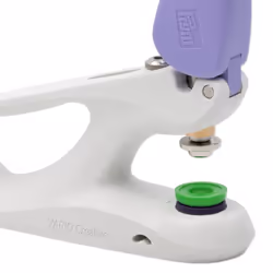 Prym Jeu d’outils pour œillets avec rondelles de Ø 11 mm et 14 mm, Bouton pression à rivet, Métal, Plastique, Blanc, 1,4 cm,  ...