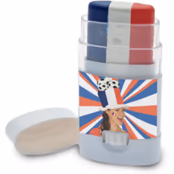 Rubie's Stick 3 Bâtons Fan Bleu/Blanc/Rouge, unisexe, 14 an(s), Plastique, Bleu, 65 mm, 17 mm