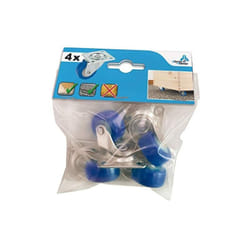 Dörner+helmer - 450126 lot de 4 roulettes + vis en polyuréthane bleu 30 x 14 mm capacité de charge 20 kg