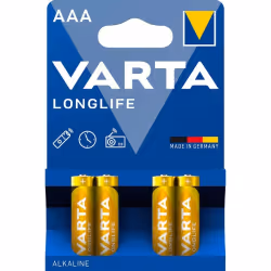 Varta 04103, Batterie à usage unique, AAA, Alcaline, 1,5 V, 4 pièce(s), Or, Jaune