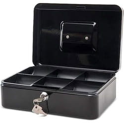 Caisse à monnaie - MAUL - Modèle verrouillable - Acier laqué - 25 x 19 x 9 cm - Portable avec 2 clés