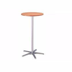 MAUL 9323070, Forme arrondie, Table fixe, Bois naturel, Hêtre, 1 pieds, Gris