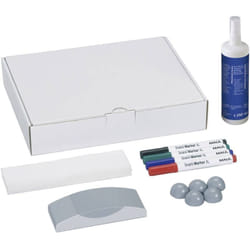 Maul - Kit d'accessoires pour tableau blanc carton avec 4 marqueurs pour tableau, effaceur, nettoyant et 5 aimants en for
